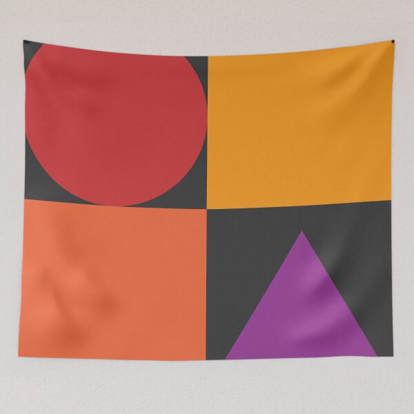 Item preview, Color blocks in warm colors on dark gray designed and sold by HelenDBVickers.