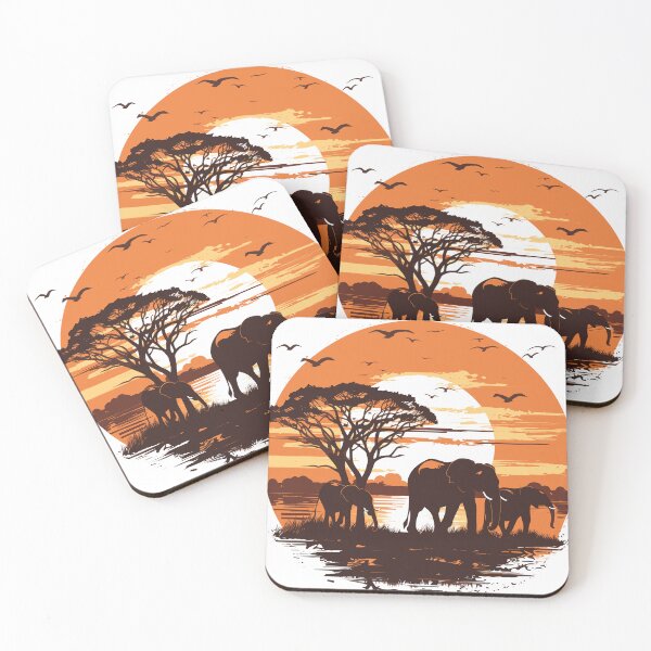 Item preview, African Elephant Family at Sunset - AI Art T-Shirt designed and sold by AIPICCRAFT.