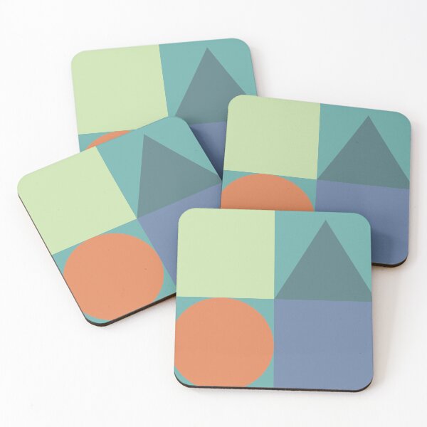 Item preview, Color blocks in soft colors on soft teal designed and sold by HelenDBVickers.