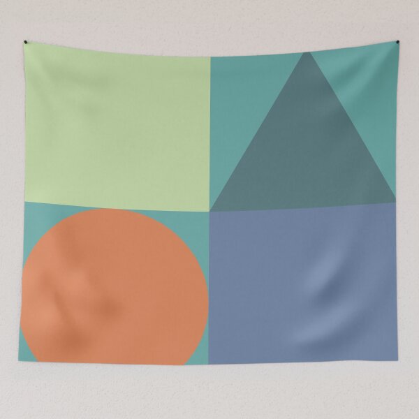 Item preview, Color blocks in soft colors on soft teal designed and sold by HelenDBVickers.