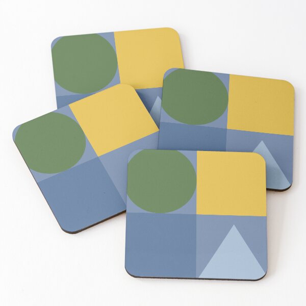 Item preview,  Color blocks in neutral colors on dusty blue designed and sold by HelenDBVickers.