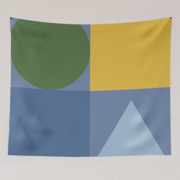 Item preview,  Color blocks in neutral colors on dusty blue designed and sold by HelenDBVickers.