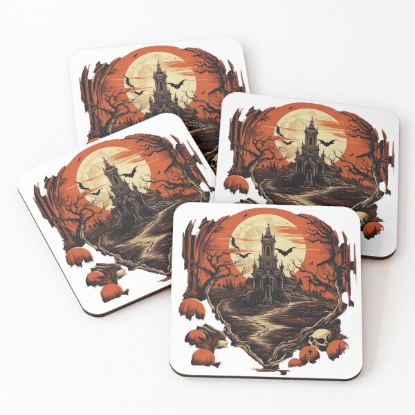 Item preview, House of terror in a haunted night halloween designed and sold by Stickerlion.