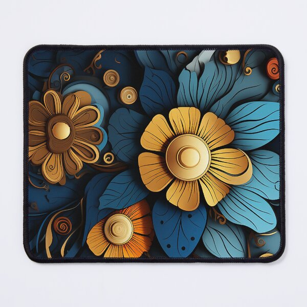 Item preview, 3D Rendering Amber and Blue Floral designed and sold by MapleTArts.