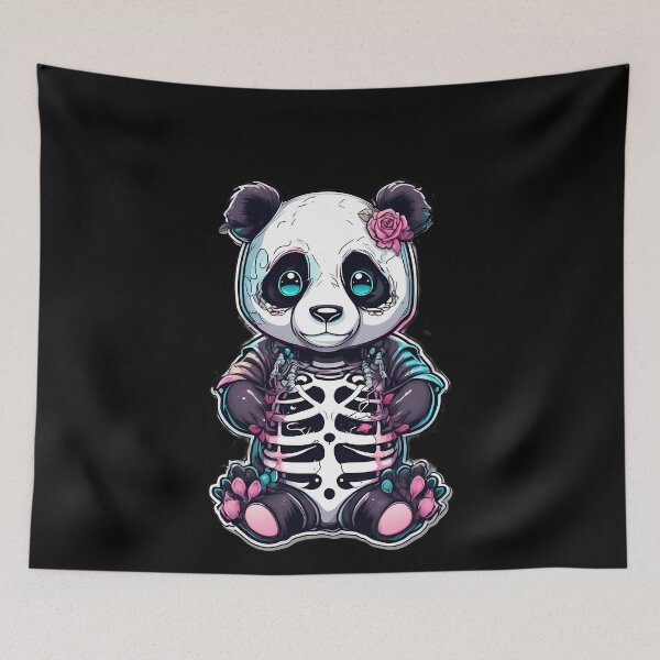 Item preview, Mysterious Panda Creepypasta with Dark and Floral Elements designed and sold by Mechanical-Artt.