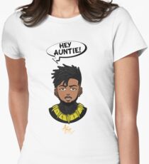 Eric Killmonger ''Hey Auntie!'' Women's Fitted T-Shirt
