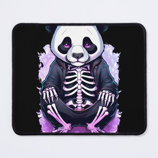 Item preview, Charming Panda Skeleton in a Dark Floral Landscape designed and sold by Mechanical-Artt.