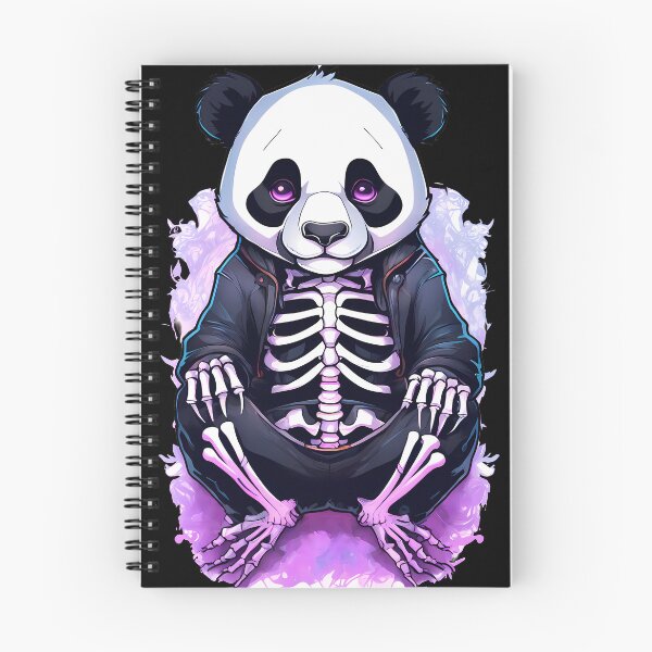 Item preview, Charming Panda Skeleton in a Dark Floral Landscape designed and sold by Mechanical-Artt.