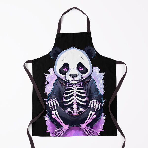 Item preview, Charming Panda Skeleton in a Dark Floral Landscape designed and sold by Mechanical-Artt.
