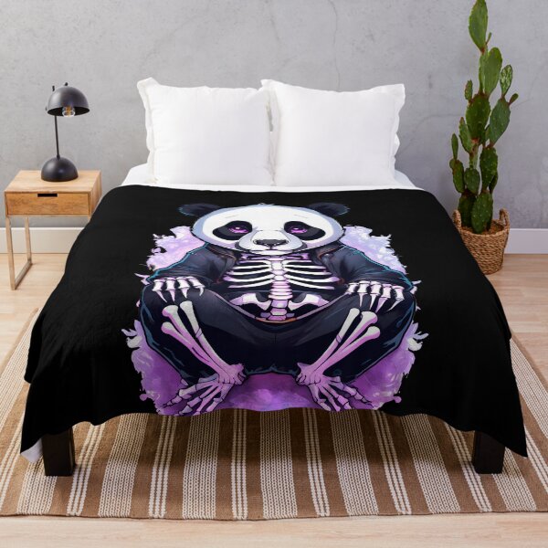 Item preview, Charming Panda Skeleton in a Dark Floral Landscape designed and sold by Mechanical-Artt.