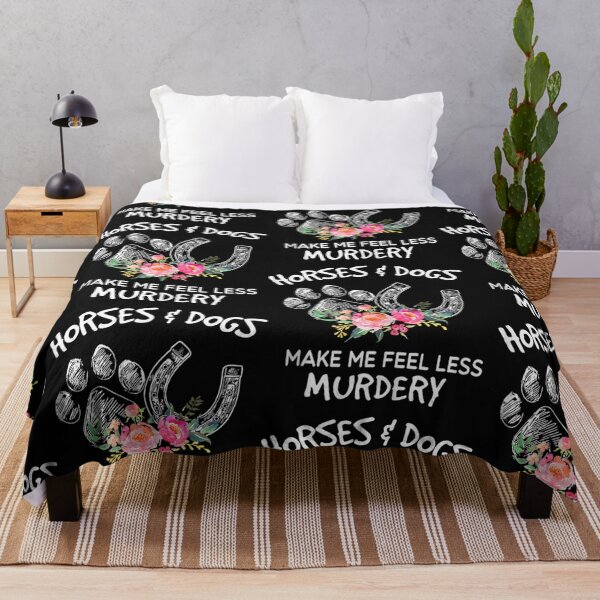 Item preview, Horse And Dog Make Me Feel Less Murdery Floral   designed and sold by JettBergstro.
