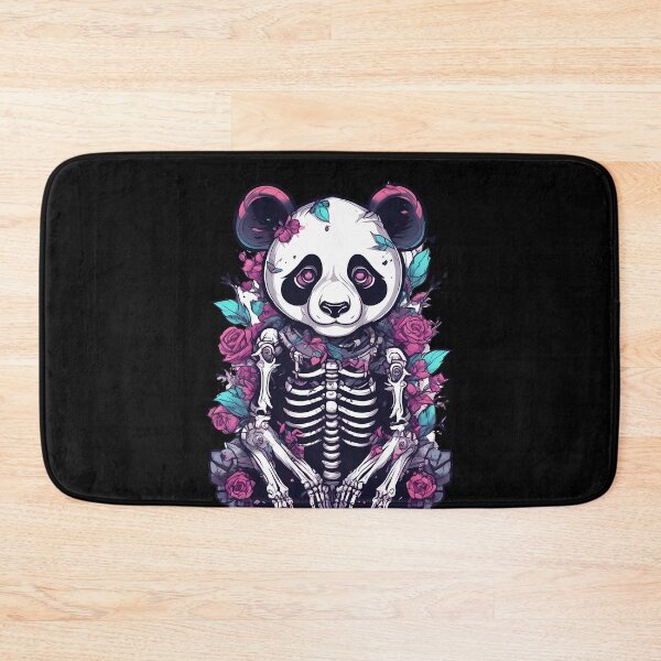Item preview, Mysterious Panda Skeleton with Dark and Haunting Florals designed and sold by Mechanical-Artt.