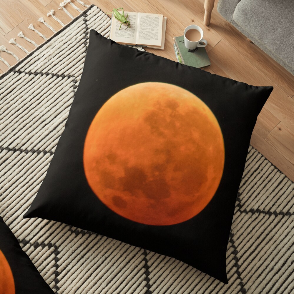 Super Blue Blood Moon Astronomy Graphic Floor Pillow