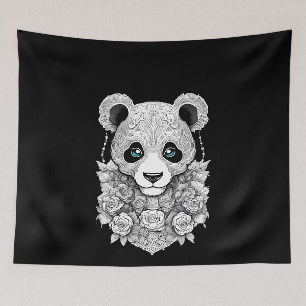 Item preview, Whimsical Panda Creepypasta in a Surreal Floral World designed and sold by Mechanical-Artt.