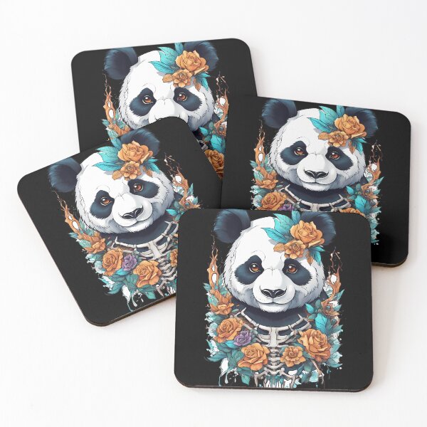 Item preview, Charming Yet Unsettling Panda Skeleton amidst Florals designed and sold by Mechanical-Artt.