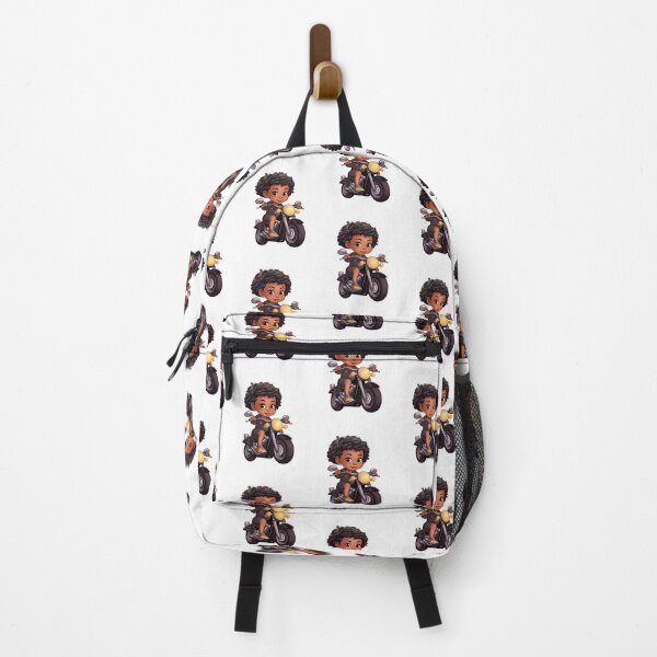 Item preview, Young Black Girl Riding a cool Motorcycle (white background) designed and sold by TheTrendsDesk.