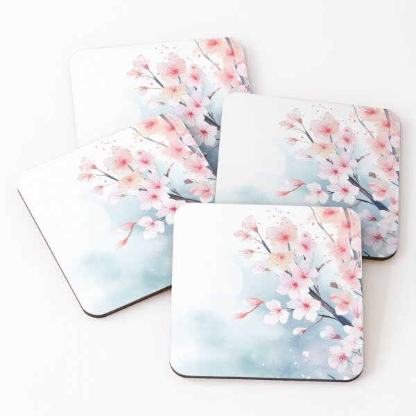Item preview, Watercolor Illustration, Flower Background, a Cluster of Cherry Flowers with Copy Space. AI generated Illustration. designed and sold by svetlanna.