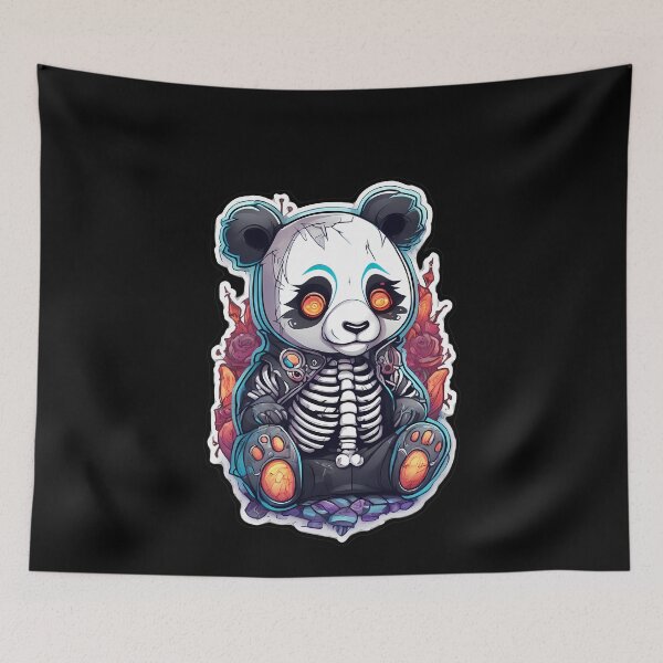 Item preview, Playful Panda Creepypasta Surrounded by Dark Florals designed and sold by Mechanical-Artt.
