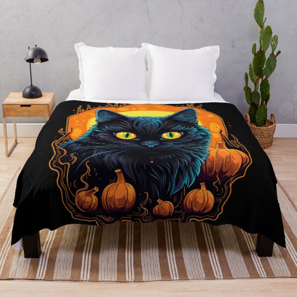 Item preview, Black Cat With Halloween Pumpkins designed and sold by VelvetRoom.