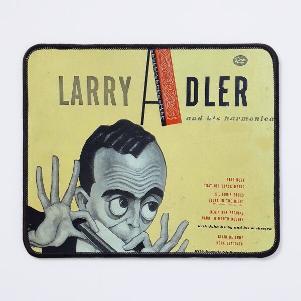Item preview, Larry Adler, chromatic, charicature, Harmonica, 78 rpm, album cover, art, 1940's designed and sold by Vintaged.
