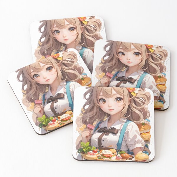 Item preview, Cute Anime Illustrated Maid with dessert food designed and sold by PCGDrawing.