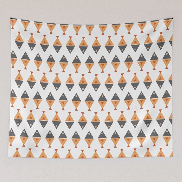 Item preview, Pez geométrico - naranja y gris designed and sold by DigThatPrint.