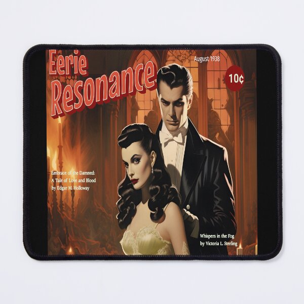 Item preview, Eerie Resonance - Vintage Style Horror Magazine Cover designed and sold by ZenEverAI.