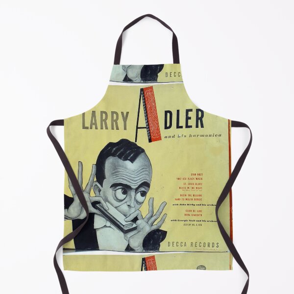 Item preview, Larry Adler and his harmonica, 78 rpm album cover Great period drawing illustration 1940s art, designed and sold by Vintaged.