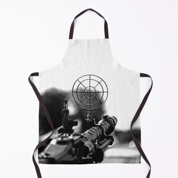 Item preview, WW2 MG42 German Machine gun in action - Black & WHite designed and sold by WartimeTShirts.