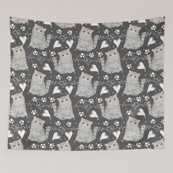 Item preview, Cute Gray Tabby Exotic Shorthair Persian Cat  designed and sold by lulululupaint.