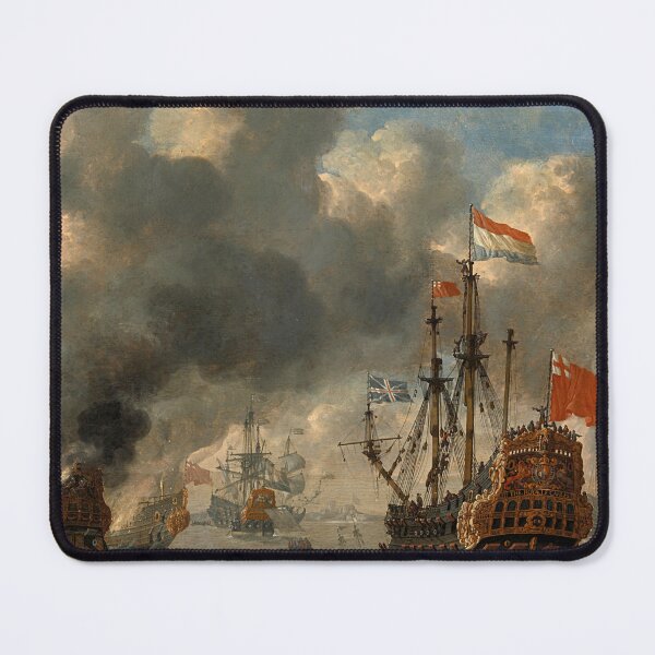 Item preview, Great Naval Battle - Painting designed and sold by WartimeTShirts.