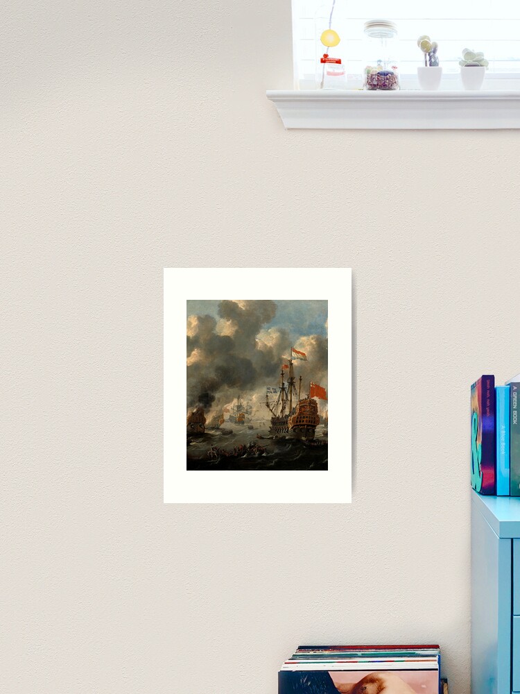 Thumbnail 1 of 3, Art Print, Great Naval Battle - Painting designed and sold by WartimeTShirts.