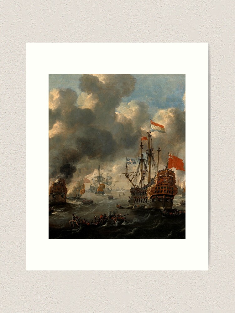 Thumbnail 2 of 3, Art Print, Great Naval Battle - Painting designed and sold by WartimeTShirts.