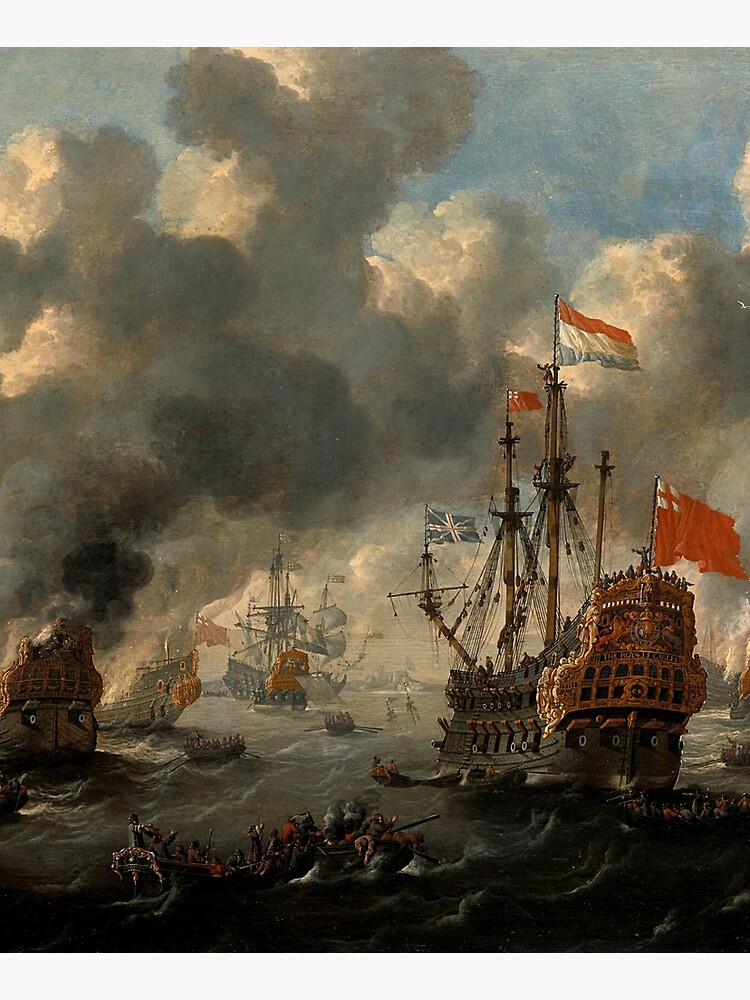 Thumbnail 3 of 3, Art Print, Great Naval Battle - Painting designed and sold by WartimeTShirts.