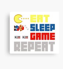 Eat Sleep Game Repeat Canvas Print
