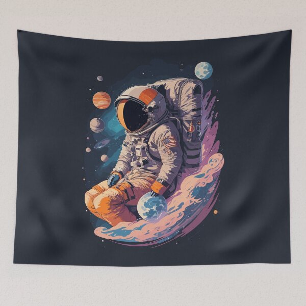 Item preview, Galactic Exploration: Intricate Astronaut Design Amidst Cosmic Wonder designed and sold by TrendyArtInk.