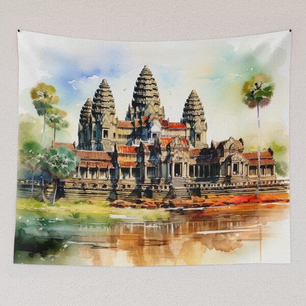Item preview, A Watercolor Design of the Angkor Wat - Cambodia designed and sold by Sketch-Shack.