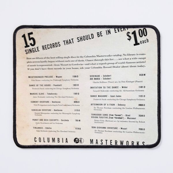 Item preview, 15 SINGLE RECORDS THAT SHOULD BE IN EVERY HOME, Classical 78 RPM advertisement designed and sold by Vintaged.