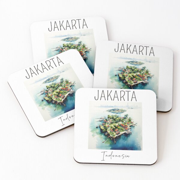 Item preview, A Watercolor Design of Jakarta - Indonesia designed and sold by Sketch-Shack.