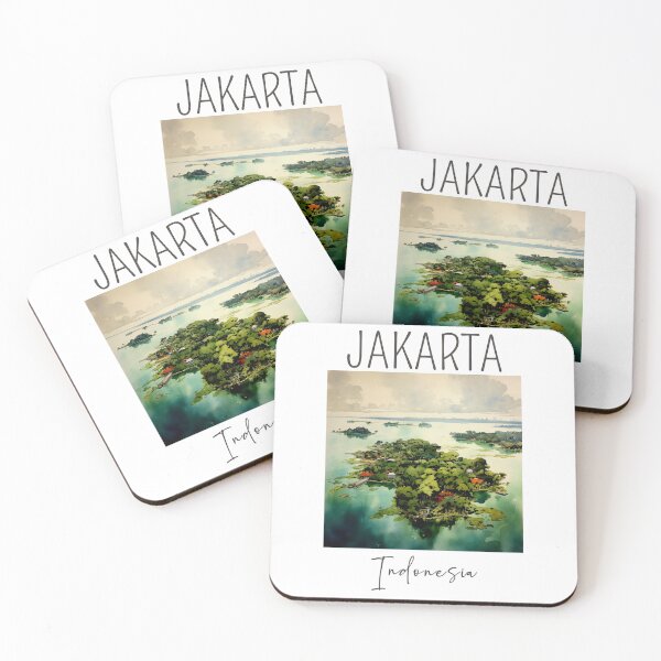 Item preview, A Watercolor Design of Jakarta - Indonesia designed and sold by Sketch-Shack.