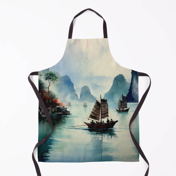 Item preview, A Watercolor Design of Halong Bay - Vietnam designed and sold by Sketch-Shack.