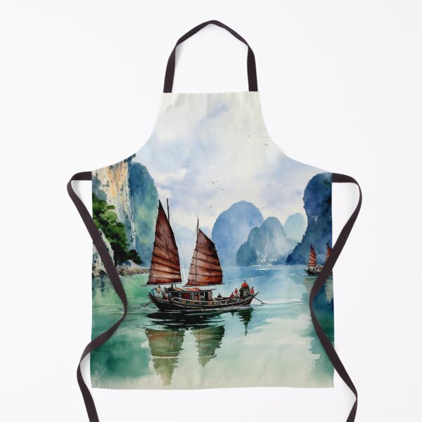 Item preview, A Watercolor Design of Halong Bay - Vietnam designed and sold by Sketch-Shack.