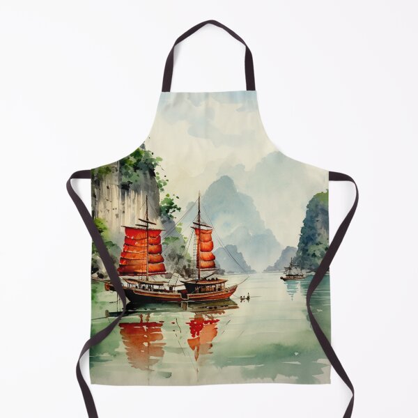 Item preview, A Watercolor Design of Halong Bay - Vietnam designed and sold by Sketch-Shack.