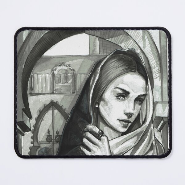 Item preview, Mystical Stroll: Woman in Monochrome on an Old Arabic Street designed and sold by ZinZen Art.