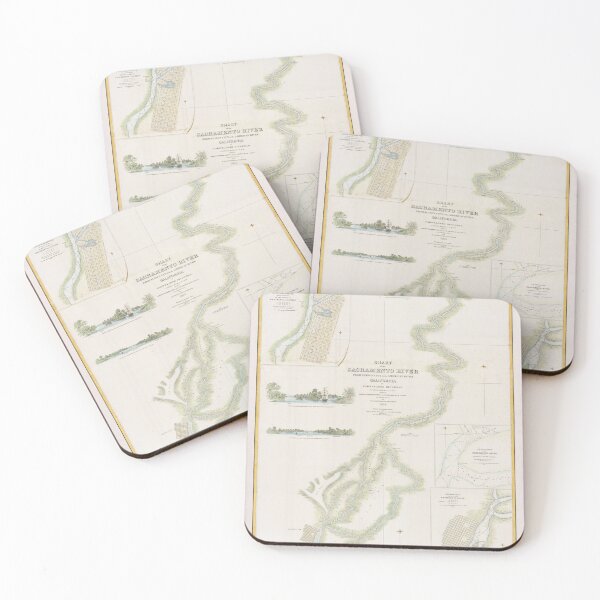 Item preview, Vintage Map of the Sacramento River (1850) designed and sold by BravuraMedia.