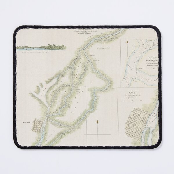 Item preview, Vintage Map of the Sacramento River (1850) designed and sold by BravuraMedia.