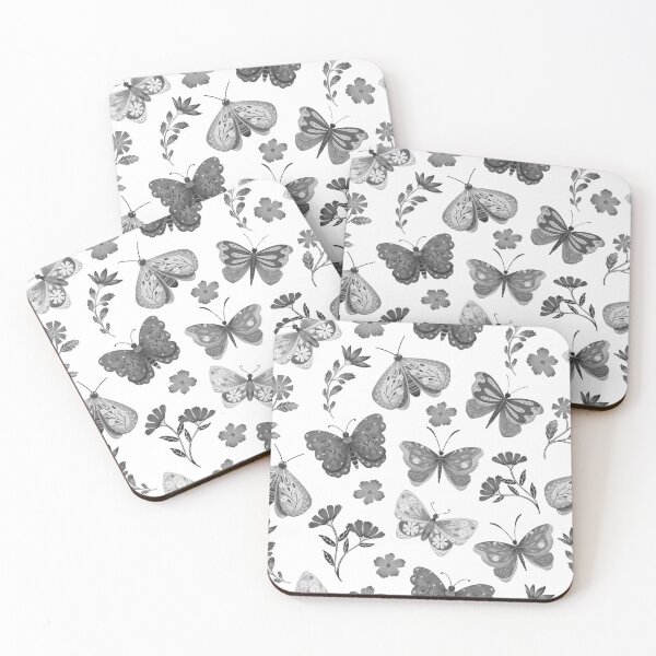 Item preview, Butterflies in black white designed and sold by pinkyfish1010.