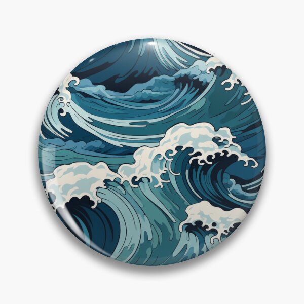 Item preview, blue and white tidal waves designed and sold by DanieWoods.