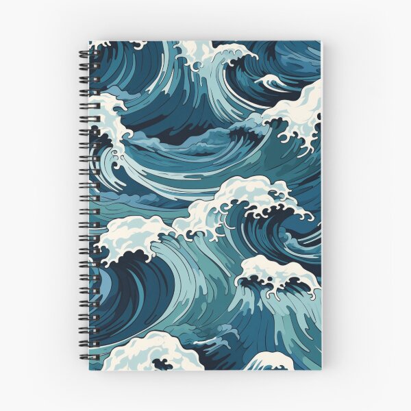 Item preview, blue and white tidal waves designed and sold by DanieWoods.