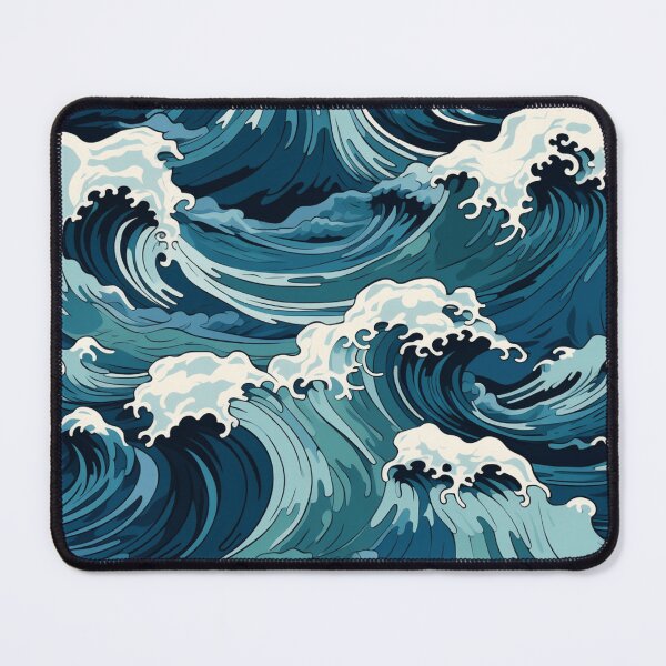 Item preview, blue and white tidal waves designed and sold by DanieWoods.